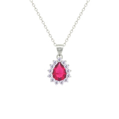 Asfour Crystal Jewelry Set With Dark Rose Pear Design In 925 Sterling Silver-SD0159-O5-7