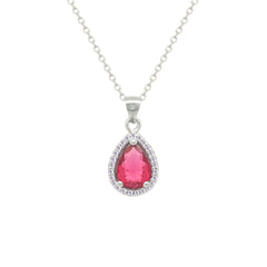 Asfour Crystal Jewelry Set With Dark Rose Pear Design In 925 Sterling Silver-SD0162-O5-8