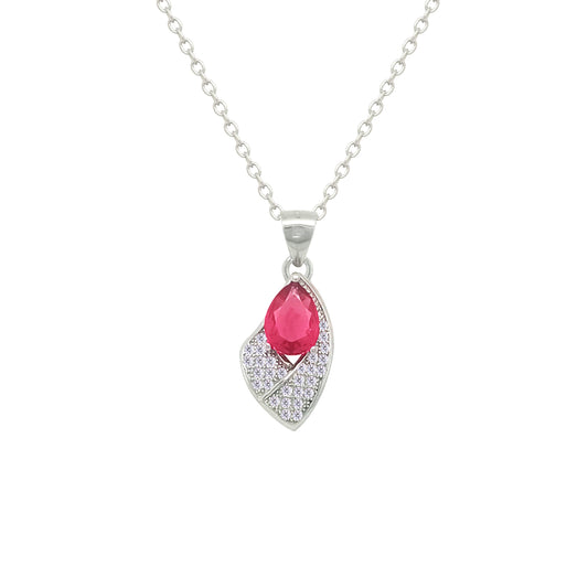 Asfour Crystal Jewelry Set With Dark Rose Pear Stones In 925 Sterling Silver-SD0166-O5-9