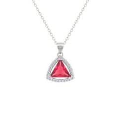 Asfour Crystal Jewelry Set With Dark Rose Pyramid Design In 925 Sterling Silver-SD0167-O5-8