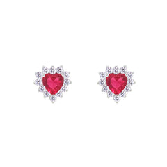 Asfour Crystal Jewelry Set With Dark Rose Heart Design In 925 Sterling Silver-SD0171-A-O5-8