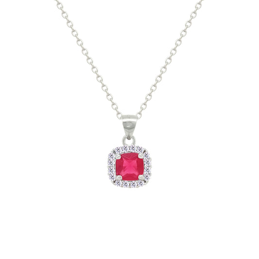 Asfour Crystal Jewelry Set With Dark Rose Square Design In 925 Sterling Silver-SD0172-A-O5-8