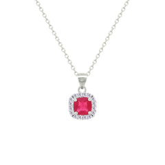 Asfour Crystal Jewelry Set With Dark Rose Square Design In 925 Sterling Silver-SD0172-A-O5-8