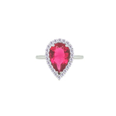 Asfour Crystal Jewelry Set With Dark Rose Pear Design In 925 Sterling Silver-SD0173-A-O5-8