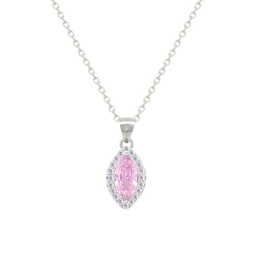 Asfour Crystal Jewelry Set With Rose Marquise Design In 925 Sterling Silver-SD0174-O-9
