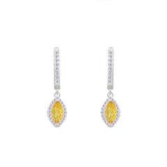 Asfour Crystal Jewelry Set With Yellow Marquise Design In 925 Sterling Silver-SD0174-Y-9