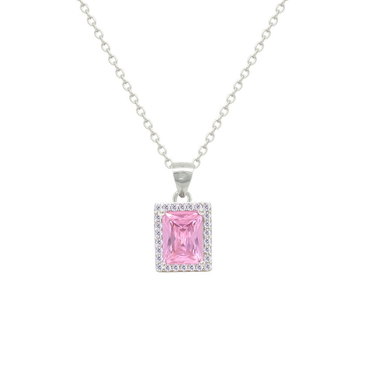 Asfour Crystal Jewelry Set With Rose Emerald Design In 925 Sterling Silver-SD0176-O-7
