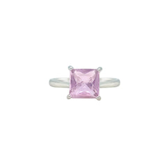 Asfour Crystal Jewelry Set With Rose Square Design In 925 Sterling Silver-SD0177-O-7