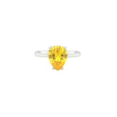 Asfour Crystal Jewelry Set With Yellow Pear Design In 925 Sterling Silver-SD0182-Y-8