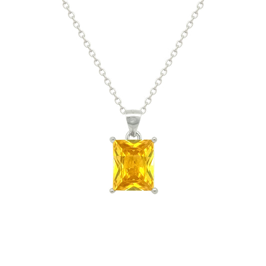 Asfour Crystal Jewelry Set With Yellow Emerald Design In 925 Sterling Silver-SD0183-Y-8