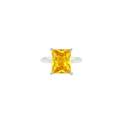 Asfour Crystal Jewelry Set With Yellow Emerald Design In 925 Sterling Silver-SD0183-Y-8
