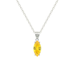 Asfour Crystal Jewelry Set With Yellow Marquise Design In 925 Sterling Silver-SD0185-Y-7