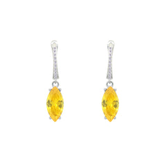 Asfour Crystal Jewelry Set With Yellow Marquise Design In 925 Sterling Silver-SD0185-Y-7
