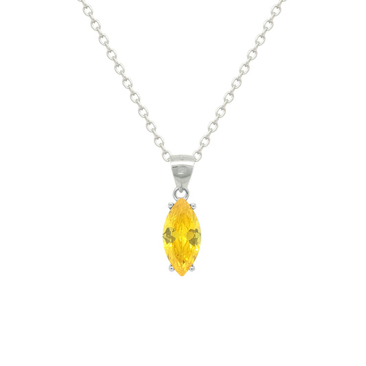 Asfour Crystal Jewelry Set With Yellow Marquise Design In 925 Sterling Silver-SD0185-Y-9