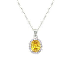 Asfour Crystal Jewelry Set With Yellow Oval Design In 925 Sterling Silver-SD0187-Y-9