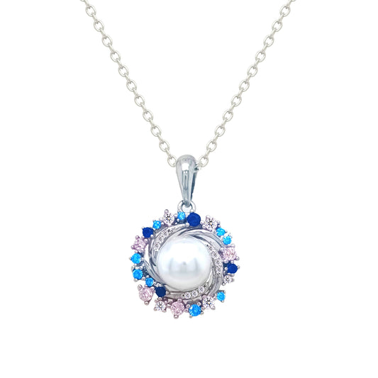 Asfour Crystal Jewelry Set With Decorative Multi Color Round Design In 925 Sterling Silver-SD0191-K-8