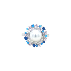 Asfour Crystal Jewelry Set With Decorative Multi Color Round Design In 925 Sterling Silver-SD0191-K-8