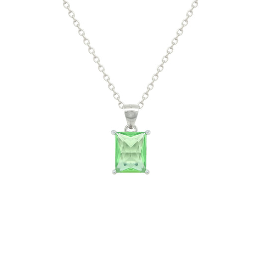 Asfour Crystal Jewelry Set With Light Emerald Zircon Stone In 925 Sterling Silver-SD0196-GL-9