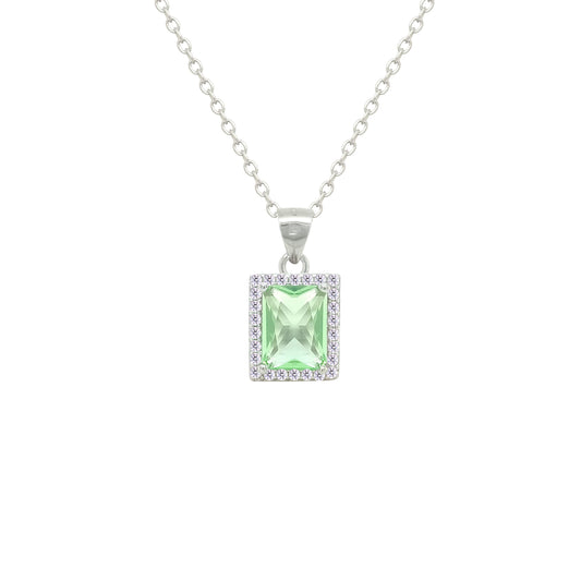 Asfour Crystal Jewelry Set With Light Emerald Zircon Stone In 925 Sterling Silver-SD0197-GL-8