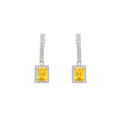 Asfour Crystal Jewelry Set With Yellow Emerald Design In 925 Sterling Silver-SD0199-Y-8
