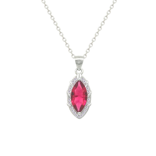 Asfour Crystal Jewelry Set With Dark Rose Marquise Design In 925 Sterling Silver-SD0207-O5-9