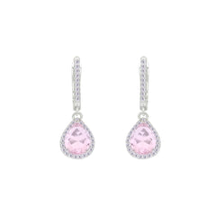 Asfour Crystal Jewelry Set With Rose Pear Design In 925 Sterling Silver-SD0208-O-9