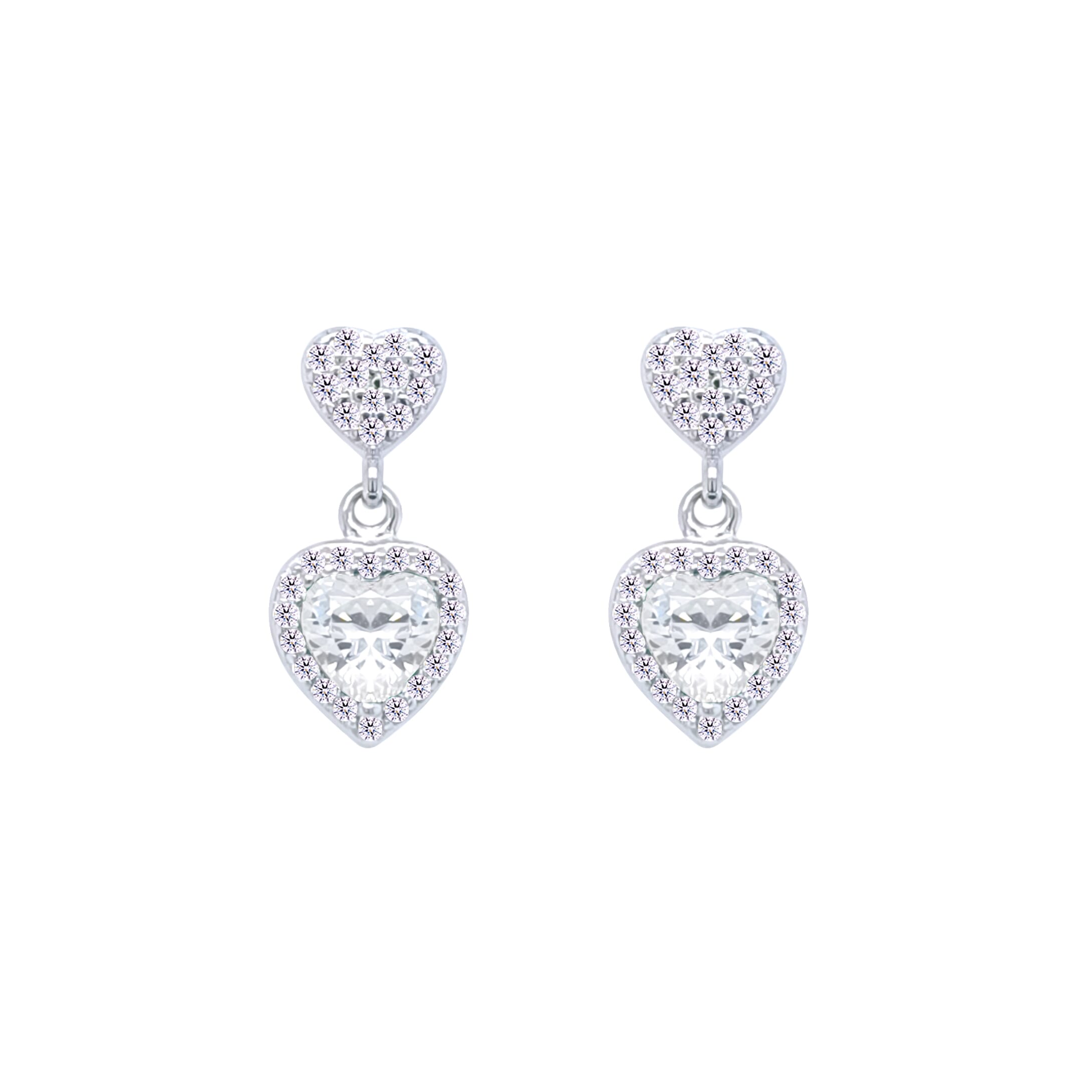 Asfour Crystal Jewelry Set With Heart Design In 925 Sterling Silver -SM0017