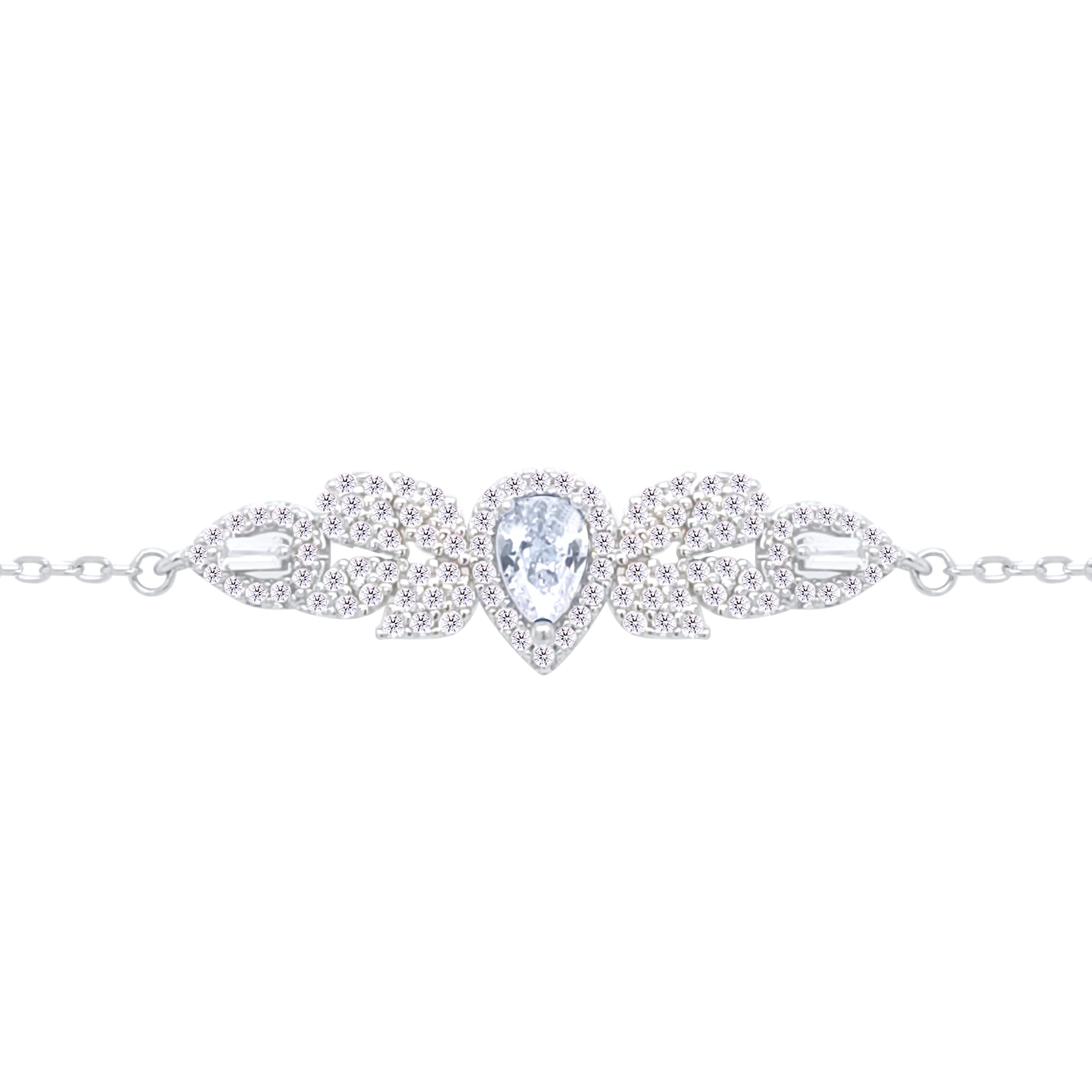 Asfour Crystal Jewelry Set With Art Deco Design In 925 Sterling Silver -SM0024-8