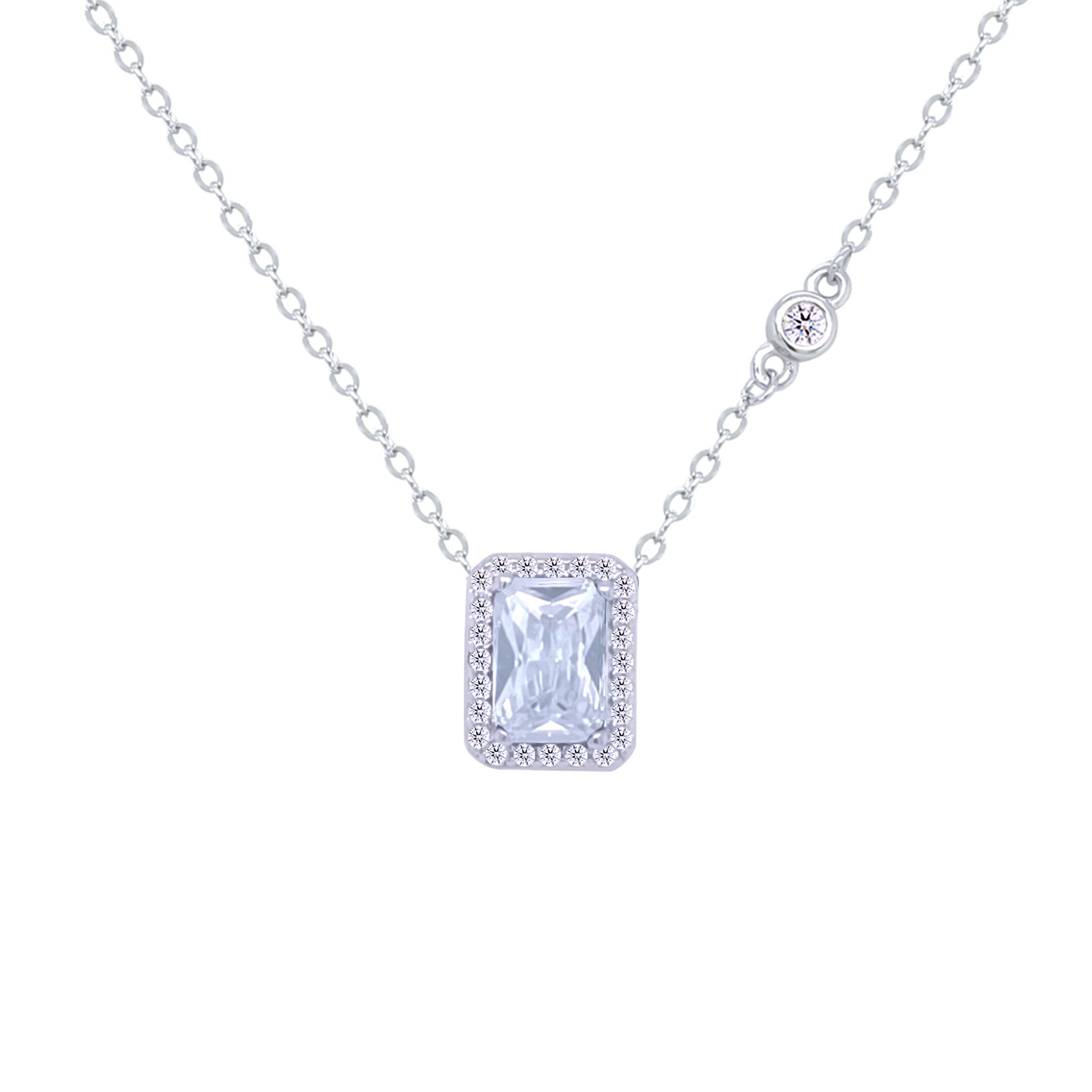 Asfour Crystal Jewelry Set With Zircon Emerald Design In 925 Sterling Silver-SM0025