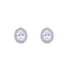 Asfour Crystal Jewelry Set With Zircon Oval Design In 925 Sterling Silver -SM0032