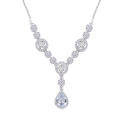 Asfour Creations Jewelry Set With Round & Pear Design Inlaid With Zircon In 925 Sterling Silver – SM0038