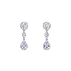 Asfour Creations Jewelry Set With Round & Pear Design Inlaid With Zircon In 925 Sterling Silver – SM0038