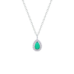 Asfour Creations Jewelry Set With Emerald Pear Design Inlaid With Zircon In 925 Sterling Silver – SM0039-G