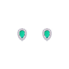 Asfour Creations Jewelry Set With Emerald Pear Design Inlaid With Zircon In 925 Sterling Silver – SM0039-G