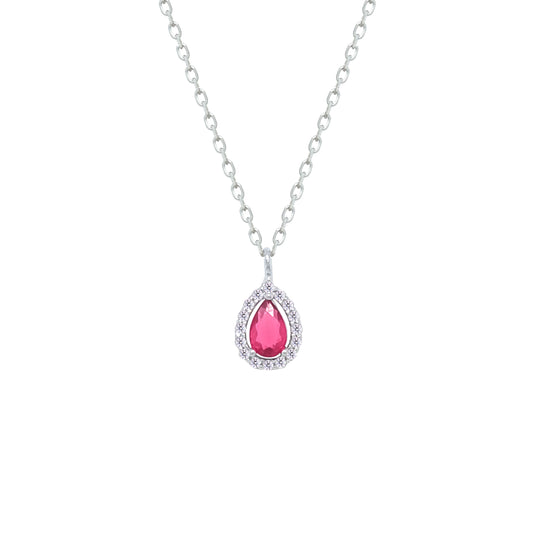 Asfour Crystal jewelry Set With Dark Rose Pear Design Inlaid With Zircon In 925 Sterling Silver-SM0039-O5