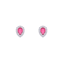 Asfour Creations Jewelry Set With Dark Rose Pear Design Inlaid With Zircon In 925 Sterling Silver – SM0039-O5