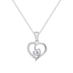Asfour Crystal Jewelry Set With Heart Design Inlaid With Zircon In 925 Sterling Silver-SM0041