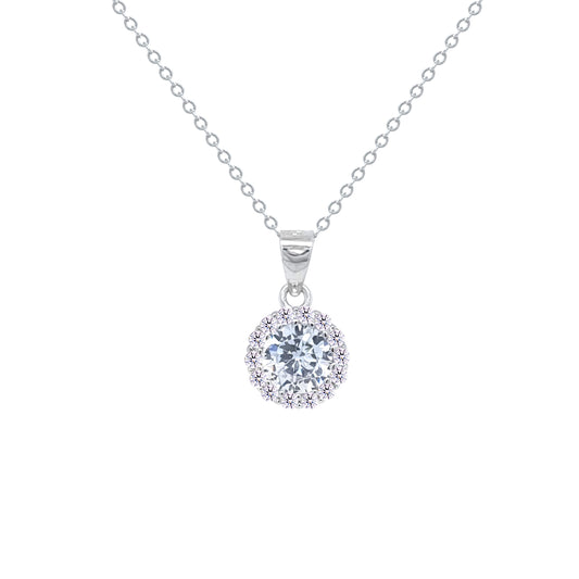 Asfour Crystal Jewelry Set With Round Design Inlaid With Zircon In 925 Sterling Silver-SM0042