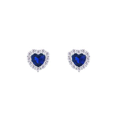 Asfour Creations Jewelry Set With Blue Heart Design Inlaid With Zircon In 925 Sterling Silver – SM0043-B