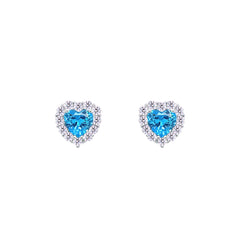 Asfour Creations Jewelry Set With Aquamarine Heart Design Inlaid With Zircon In 925 Sterling Silver – SM0043-M