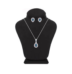 Asfour Creations Jewelry Set With Multicolor Pear Design Inlaid With Zircon In 925 Sterling Silver – SM0044-AB