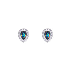 Asfour Creations Jewelry Set With Multicolor Pear Design Inlaid With Zircon In 925 Sterling Silver – SM0044-AB