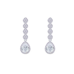 Asfour Creations Jewelry Set With Round & Pear Design Inlaid With Zircon In 925 Sterling Silver – SM0047-8