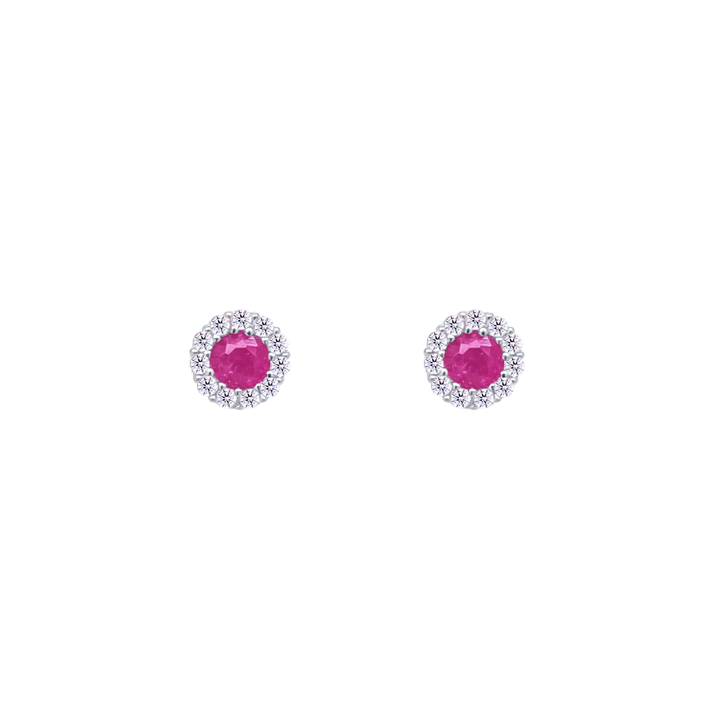 Asfour Crystal Jewelry Set With Fuchsia Emerald Design Inlaid With Zircon In 925 Sterling Silver-SM0050-F