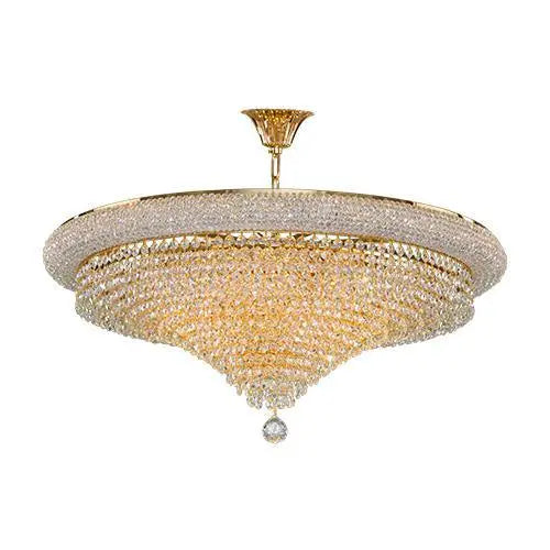Asfour Crystal - Empire Chandelier - 8 Bulbs - Gold - Pendeloque & Octagon Clear