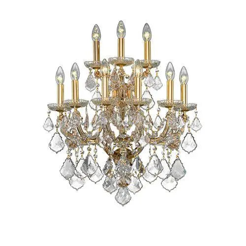 Teresa - 9 Bulbs - Gold - Pendeloque Clear