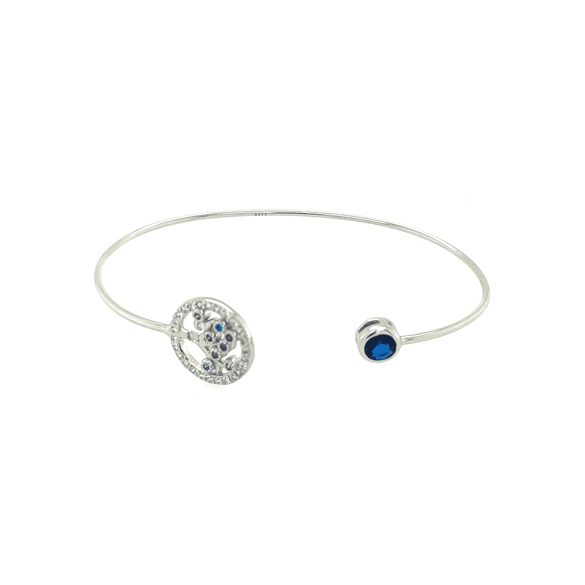Asfour rounded Zircon Stone Silver 925 Bracelet - BR0070