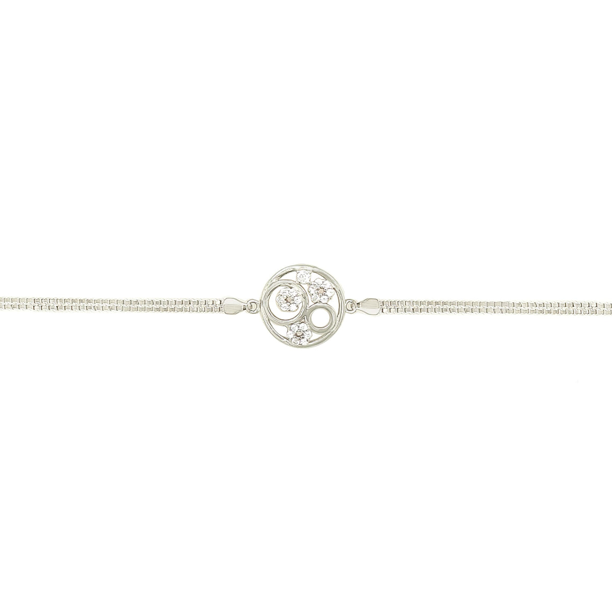 Asfour Crystal 925 Sterling Silver  Rose Bracelet