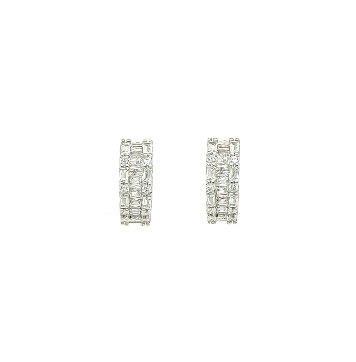 Asfour Crystal 925 Sterling Silver  Square Earrings