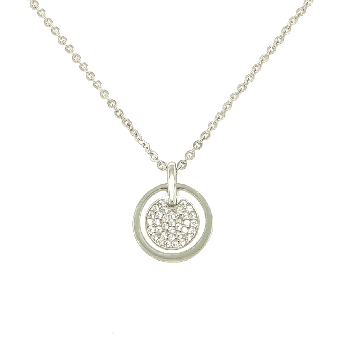 Asfour Crystal 925 Sterling Silver  Round Necklace